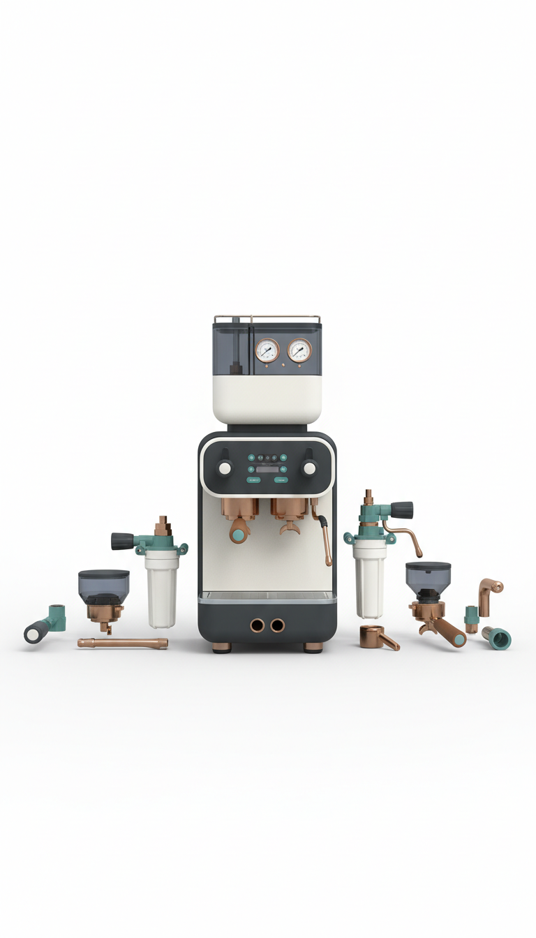 macchina espresso modulare in acciaio inox